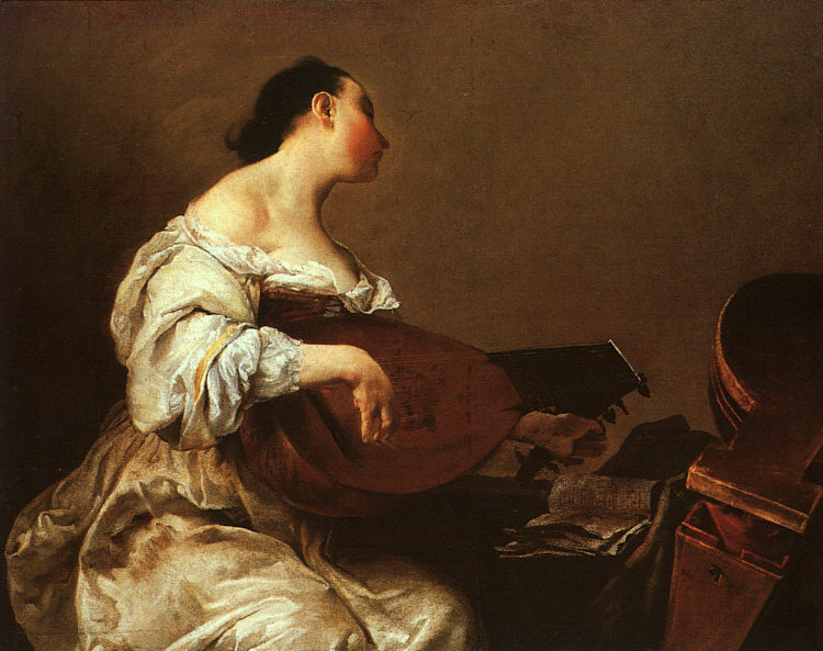 Giuseppe Maria Crespi Woman Playing a Lute